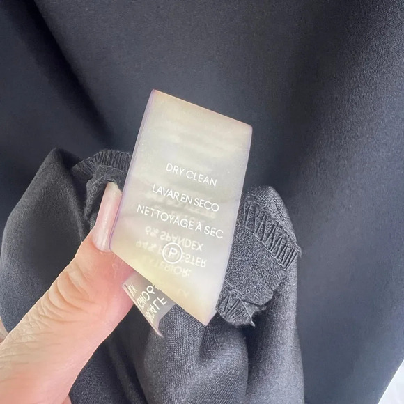 Calving Klein LBD Black Scoop Neck Pearl Sleeve Sheath Dress Classy Sz 4 - Picture 8 of 9